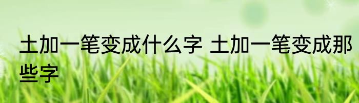 土加一笔变成什么字 土加一笔变成那些字