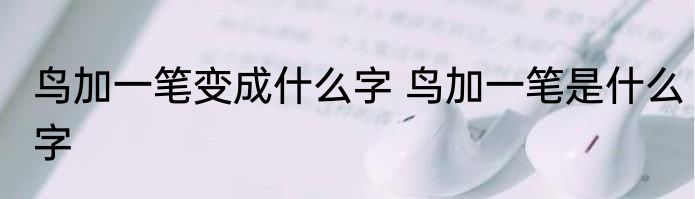 鸟加一笔变成什么字 鸟加一笔是什么字