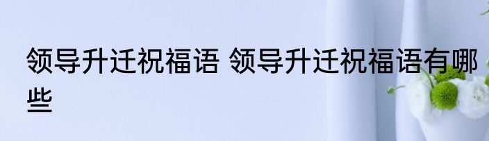 领导升迁祝福语 领导升迁祝福语有哪些