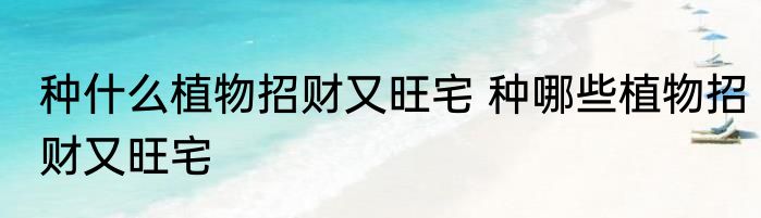 种什么植物招财又旺宅 种哪些植物招财又旺宅