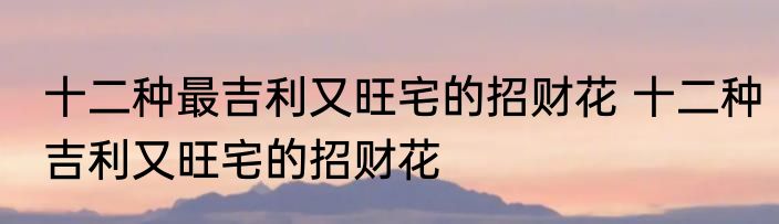 十二种最吉利又旺宅的招财花 十二种吉利又旺宅的招财花