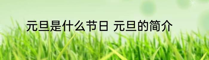 元旦是什么节日 元旦的简介