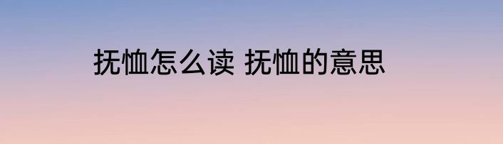 抚恤怎么读 抚恤的意思