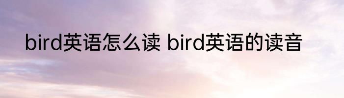 bird英语怎么读 bird英语的读音