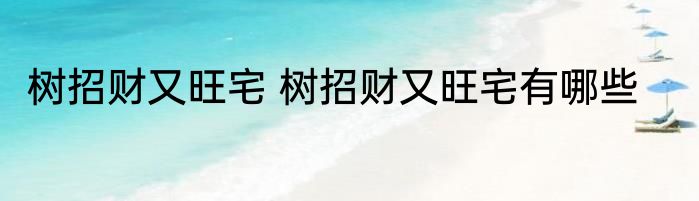 树招财又旺宅 树招财又旺宅有哪些