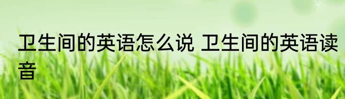 卫生间的英语怎么说 卫生间的英语读音