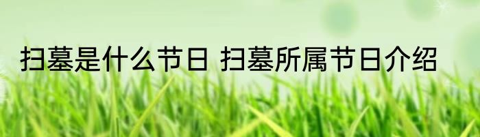 扫墓是什么节日 扫墓所属节日介绍