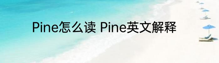 Pine怎么读 Pine英文解释