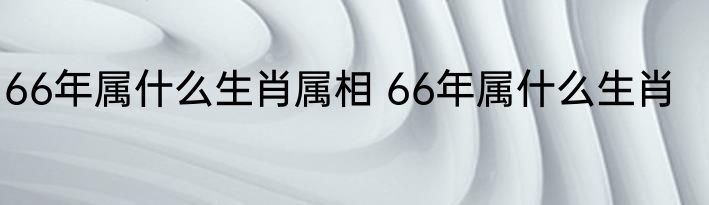 66年属什么生肖属相 66年属什么生肖