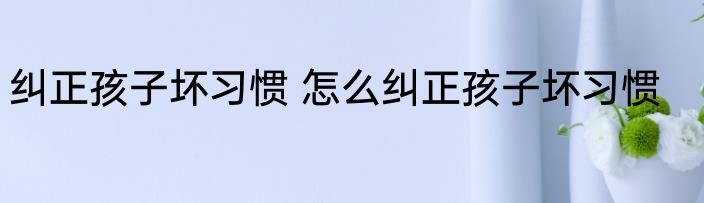 纠正孩子坏习惯 怎么纠正孩子坏习惯