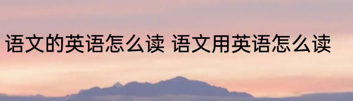 语文的英语怎么读 语文用英语怎么读