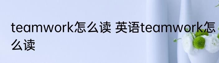 teamwork怎么读 英语teamwork怎么读