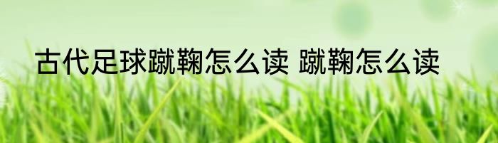 古代足球蹴鞠怎么读 蹴鞠怎么读