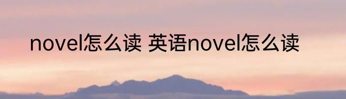 novel怎么读 英语novel怎么读