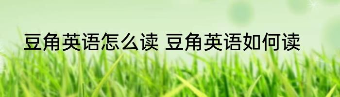 豆角英语怎么读 豆角英语如何读
