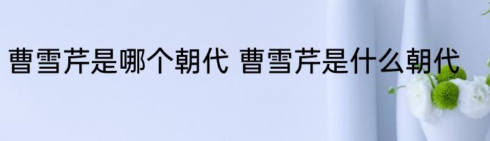 曹雪芹是哪个朝代 曹雪芹是什么朝代