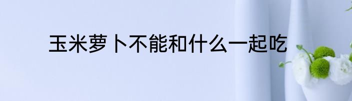 玉米萝卜不能和什么一起吃
