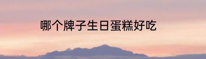 哪个牌子生日蛋糕好吃