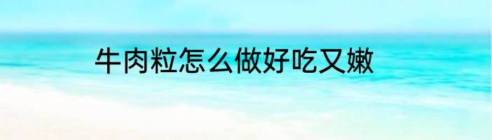 牛肉粒怎么做好吃又嫩