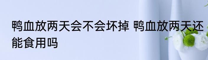 鸭血放两天会不会坏掉 鸭血放两天还能食用吗