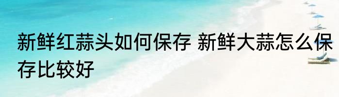 新鲜红蒜头如何保存 新鲜大蒜怎么保存比较好