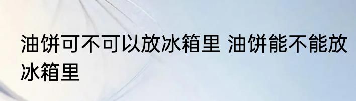 油饼可不可以放冰箱里 油饼能不能放冰箱里