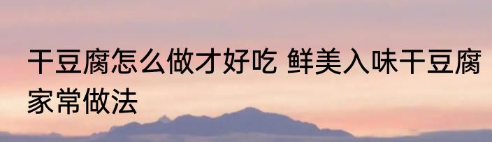 干豆腐怎么做才好吃 鲜美入味干豆腐家常做法