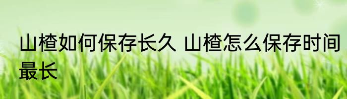山楂如何保存长久 山楂怎么保存时间最长