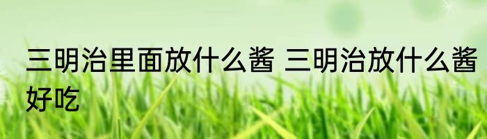 三明治里面放什么酱 三明治放什么酱好吃