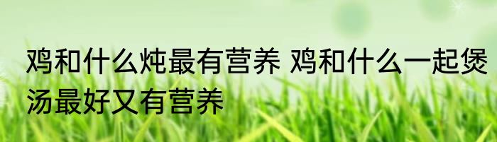 鸡和什么炖最有营养 鸡和什么一起煲汤最好又有营养