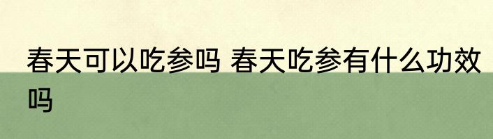 春天可以吃参吗 春天吃参有什么功效吗