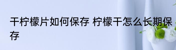 干柠檬片如何保存 柠檬干怎么长期保存