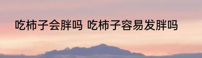 吃柿子会胖吗 吃柿子容易发胖吗