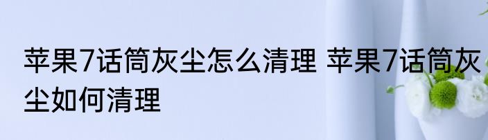 苹果7话筒灰尘怎么清理 苹果7话筒灰尘如何清理