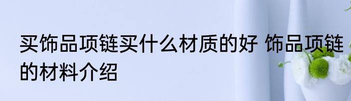 买饰品项链买什么材质的好 饰品项链的材料介绍