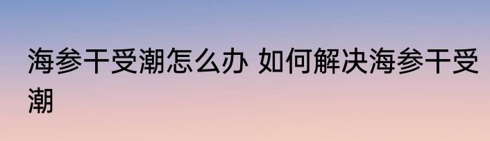 海参干受潮怎么办 如何解决海参干受潮