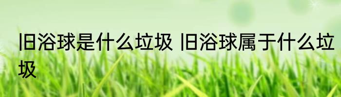 旧浴球是什么垃圾 旧浴球属于什么垃圾