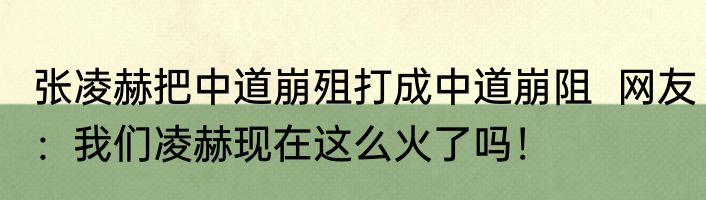 张凌赫把中道崩殂打成中道崩阻  网友：我们凌赫现在这么火了吗！