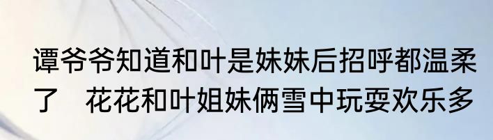 谭爷爷知道和叶是妹妹后招呼都温柔了   花花和叶姐妹俩雪中玩耍欢乐多