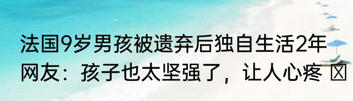 法国9岁男孩被遗弃后独自生活2年  网友：孩子也太坚强了，让人心疼 ​