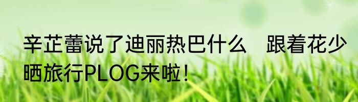 辛芷蕾说了迪丽热巴什么   跟着花少晒旅行PLOG来啦！