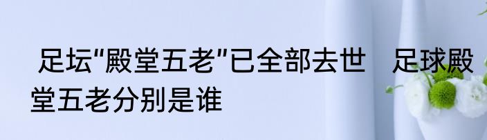  足坛“殿堂五老”已全部去世   足球殿堂五老分别是谁