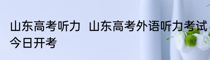 山东高考听力  山东高考外语听力考试今日开考