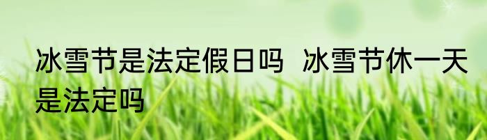 冰雪节是法定假日吗  冰雪节休一天是法定吗