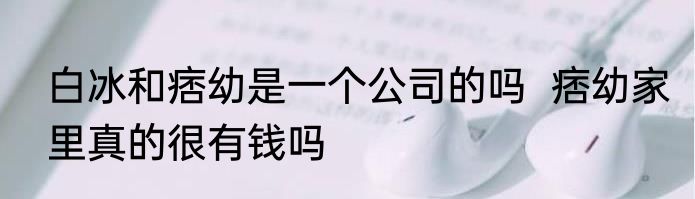 白冰和痞幼是一个公司的吗  痞幼家里真的很有钱吗