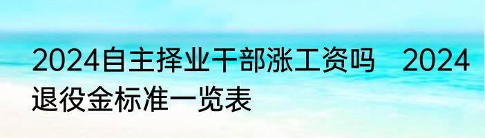 2024自主择业干部涨工资吗   2024退役金标准一览表