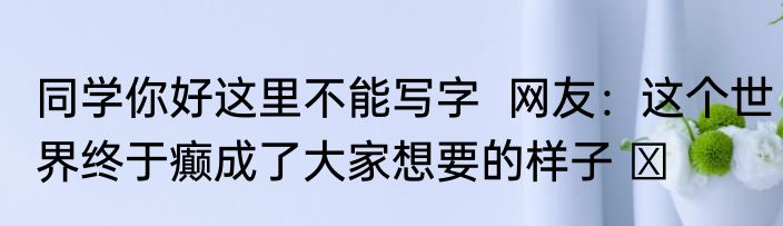 同学你好这里不能写字  网友：这个世界终于癫成了大家想要的样子 ​