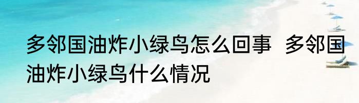多邻国油炸小绿鸟怎么回事  多邻国油炸小绿鸟什么情况