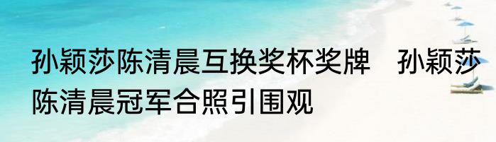 孙颖莎陈清晨互换奖杯奖牌   孙颖莎陈清晨冠军合照引围观