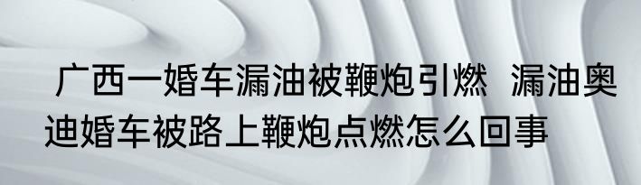  广西一婚车漏油被鞭炮引燃  漏油奥迪婚车被路上鞭炮点燃怎么回事